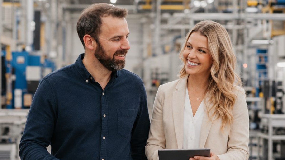 Nicholson AI founders on a manufacturing floor in Southwest Missouri